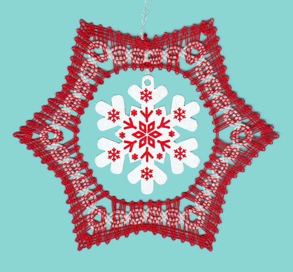 635 Bastelset Anhänger "Schneeflocke im Stern"